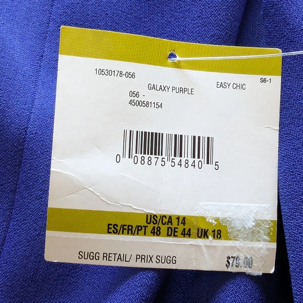 Elegant Kasper Blue Sleeveless Dress - Picture 6 of 7